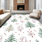 Whimsical Forest Friends Red Berry Rug