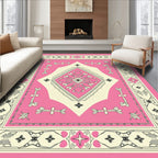 PinkCream Floral Medallion Art Deco Rug
