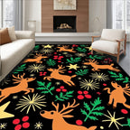 Whimsical Reindeer Forest Starry Night Rug