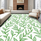 Green Leafy Branches Seamless Rug