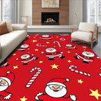 Festive Santa Candy Cane Star Rug