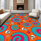 Day of the Dead Skulls Swirl Rug