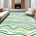 Verdant Green Wavy Stripes Rug