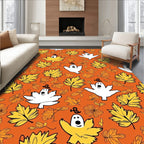 Orange Ghostly Autumn Leaves Rug