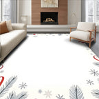 Crimson Red Festive Ornament Garland Rug