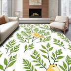 Golden Yellow Bird Garden Branches Rug