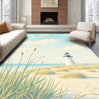 Coastal Lighthouse Sand Grass Sky Rug