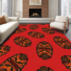 Red Tribal Medallion Repeating Pattern Rug