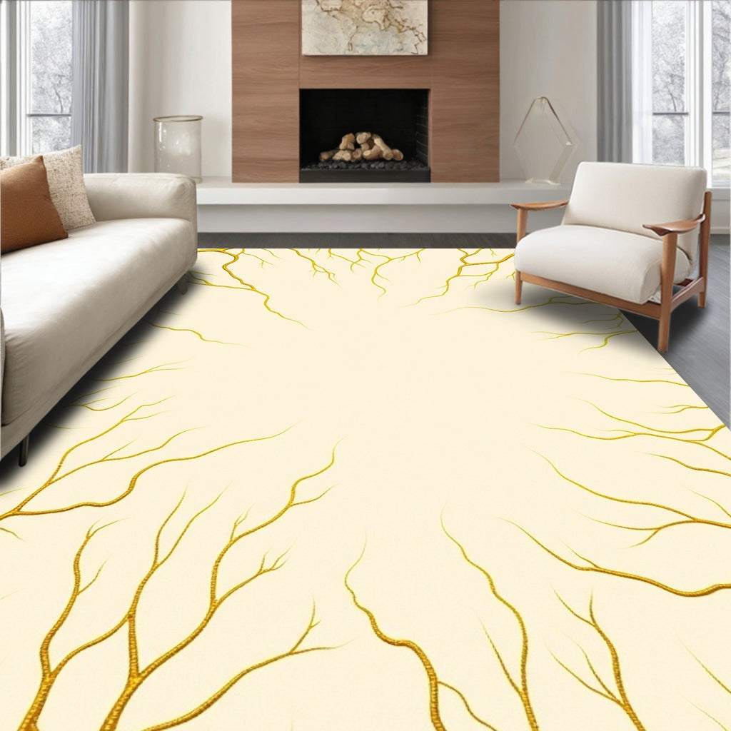 Golden Vein Branch Border Rug