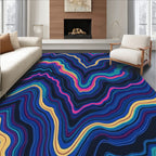 Vibrant Psychedelic Wavy Stripe Rug