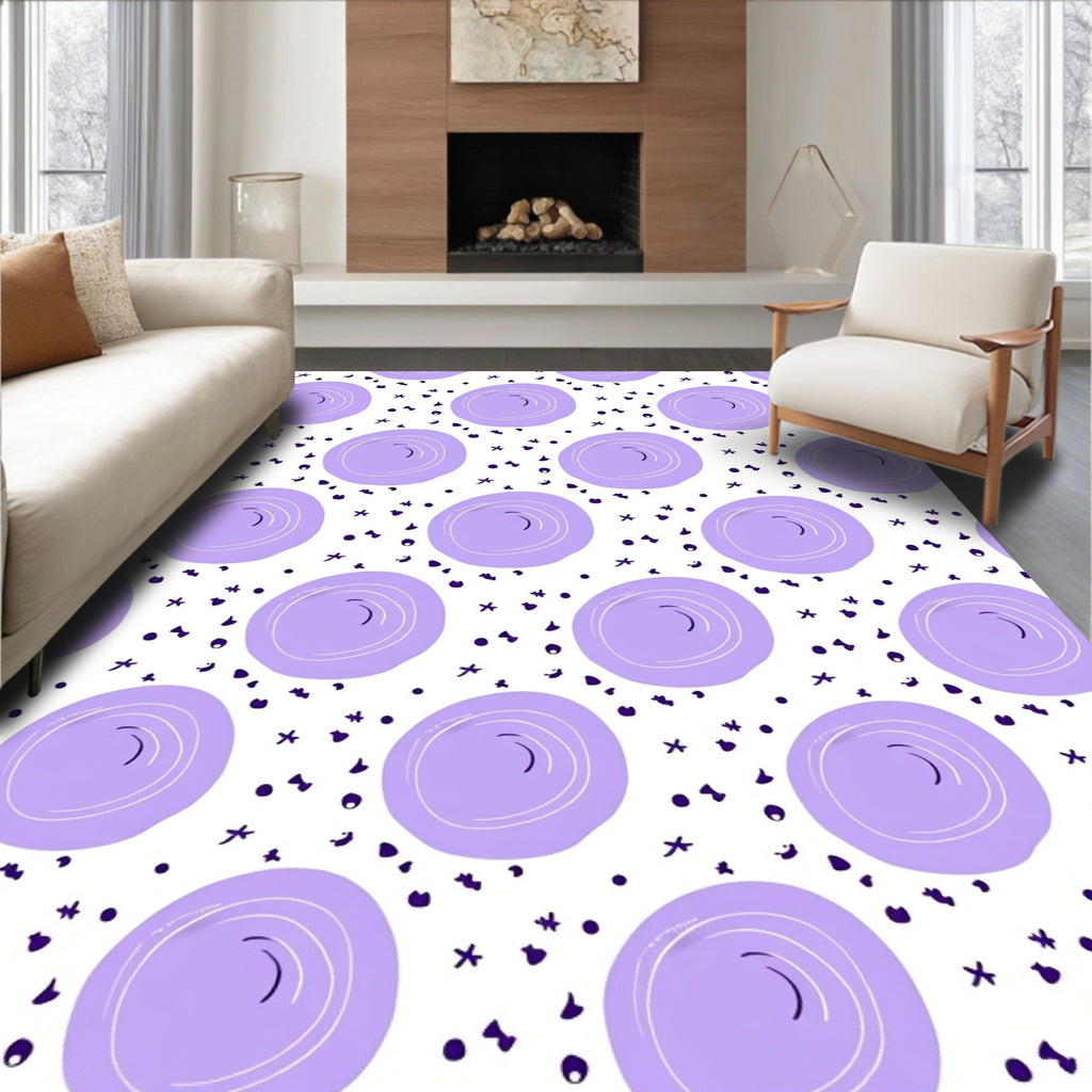 Pastel Purple Abstract Circles Sprinkle Rug