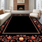 Autumn Pumpkin Vine Border Rug
