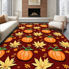 Autumn Pumpkin Leaf Autumn Red Rug