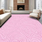 Pink Whimsical Organic Line Art Rug