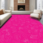 Vibrant Fuchsia Feathered Swirls Rug
