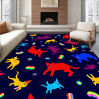 Vibrant Rainbow Creature Kaleidoscope Rug