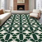 Deep Forest Art Deco Geometric Rug