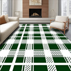 Forest Green White Buffalo Check Rug