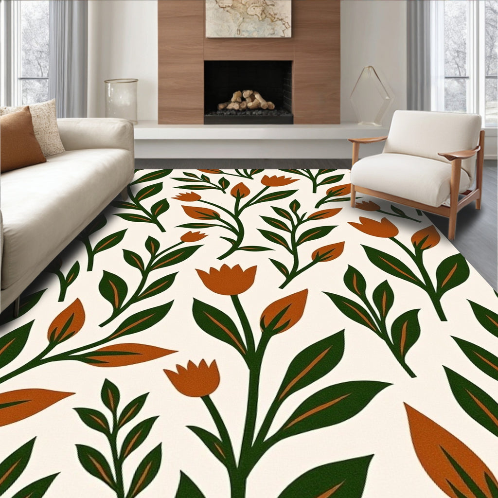 Terracotta Tulip Garden Foliage Rug