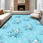 Blue Winter Snowman Scatter Rug