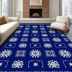 Royal Blue Starburst Medallion Rug