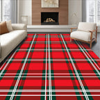 Classic Red Tartan Check Rug