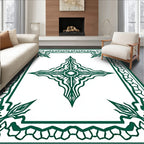 Emerald Green Abstract Starburst Rug