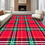 Crimson Red Green Plaid Rug