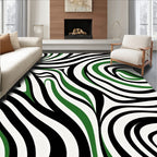 Bold Green Swirl Abstract Rug
