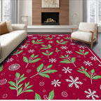 Winter Berries and Snowflakes Red Rug