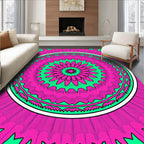 Vivid Pink Teal Mandala Sun Rug