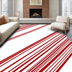 Bold Red Diagonal Stripe Rug