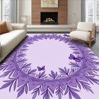 Purple Butterfly Leaf Mandala Rug