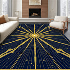 Golden Sunburst Starry Night Rug