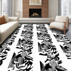 Monochromatic Abstract Organic Forms Rug