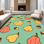 Whimsical Autumn Harvest Pear Squash Rug