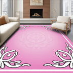 Mauve Floral Filigree Mandala Rug