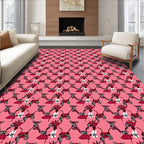 Pink Paisley Floral Interlocking Elements Rug