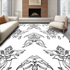 Art Nouveau Outline Winged Bloom Rug