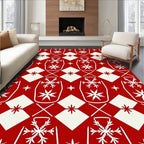 Radiant Red Snowflake Diamond Harmony Rug