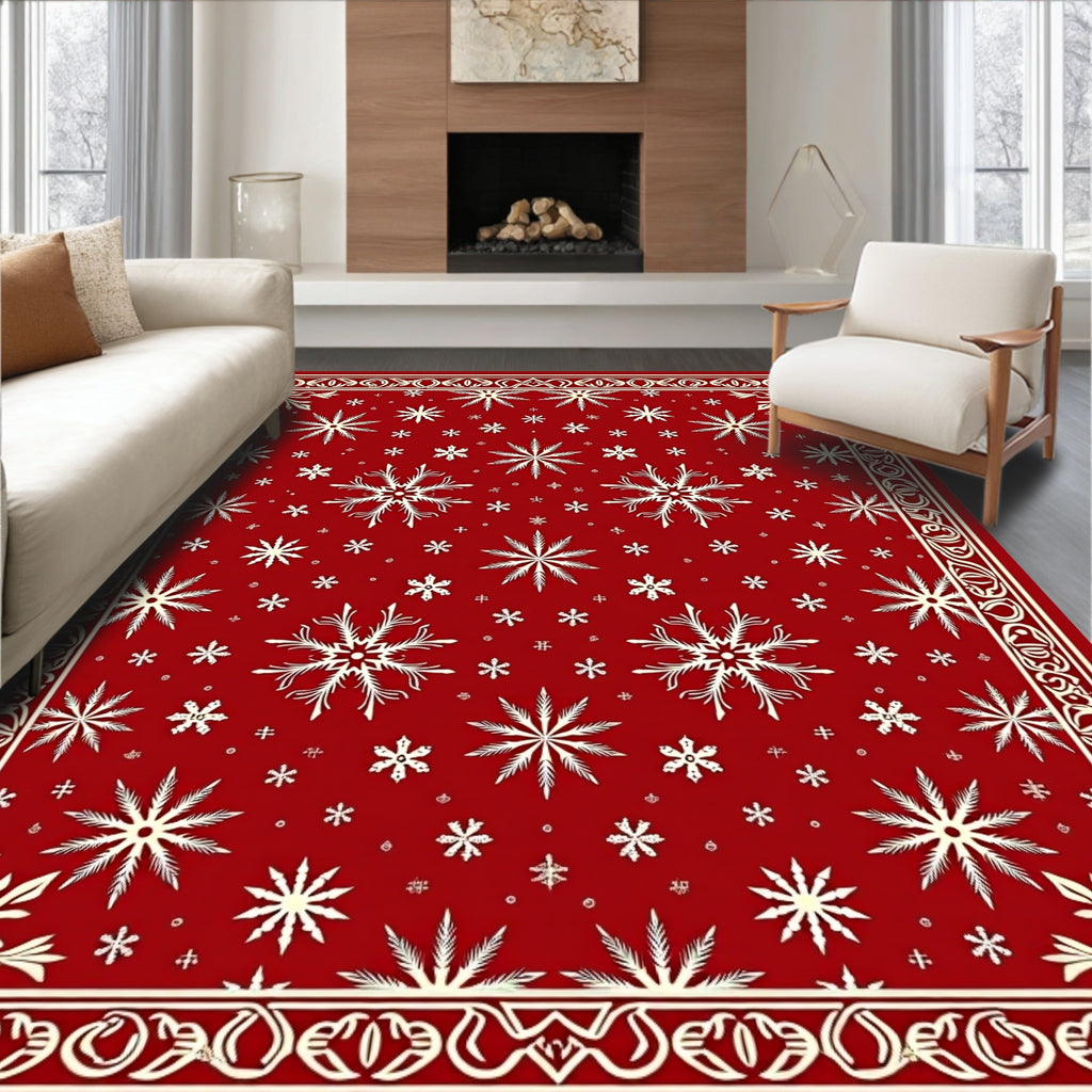Crimson Snowflake Gala Rug
