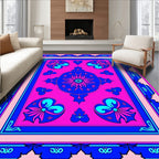 Vibrant Pink Floral Medallion Rug