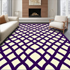 Deep Purple Lattice Geometric Rug