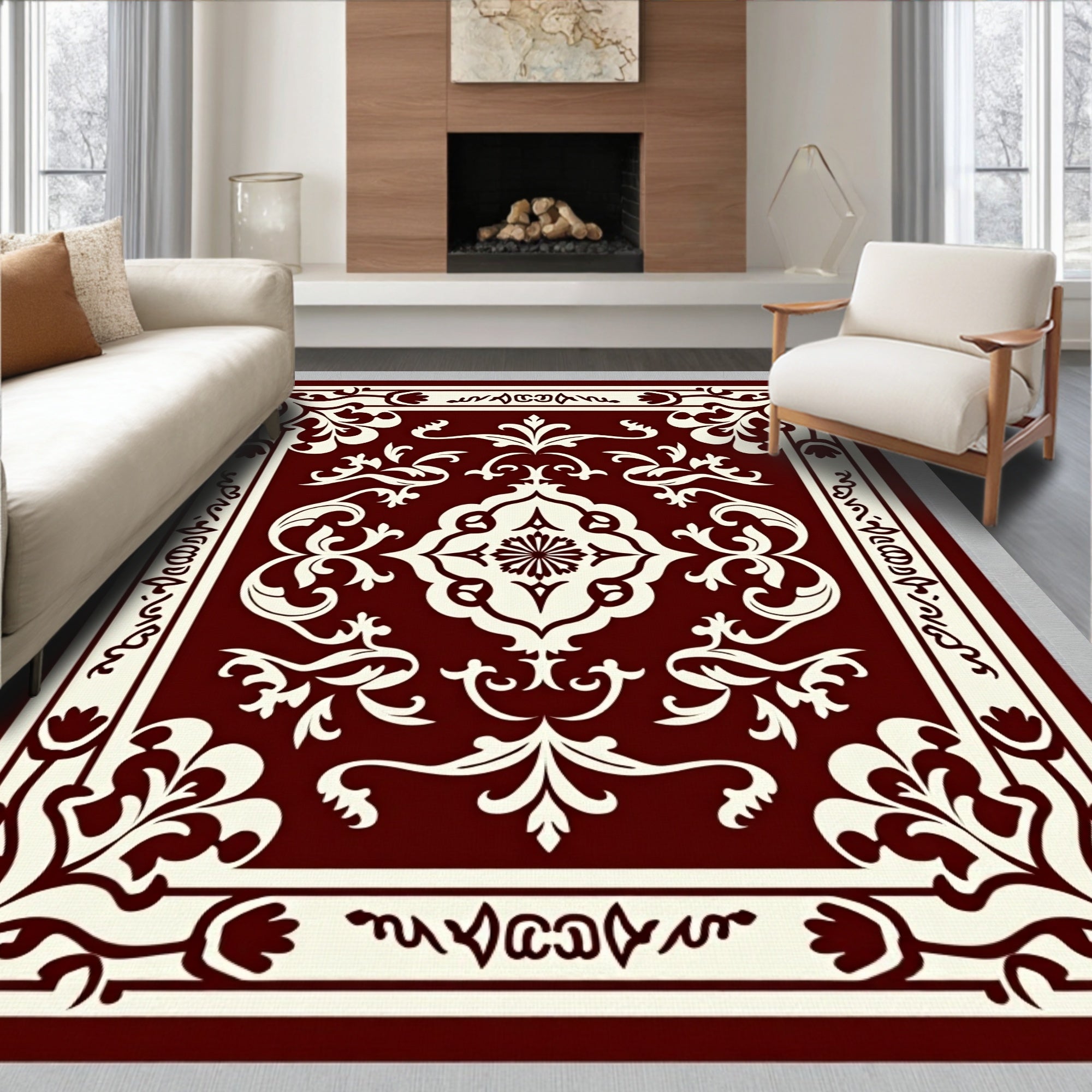 Crimson Classic Floral Medallion Rug