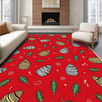 Red Pine Cone And Branch Medley Rug