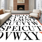 Classic Alphabet Inlaid Bold Typography Rug