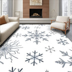 Winter Snowflakes Gray and White Scatter Rug
