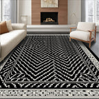 Black and White Geometric Maze Rug