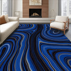 Deep Blue Swirl Agate Texture Rug