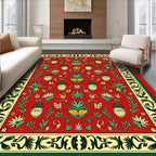 Crimson Pineapple Floral Botanical Imagery Rug